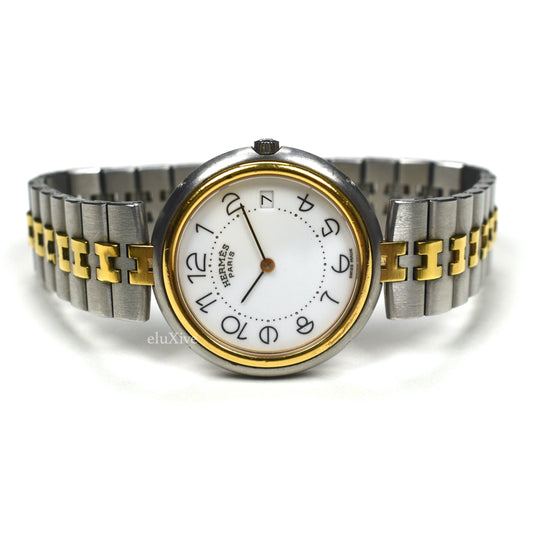 Hermes - Gold/Steel White Dial Profile Watch