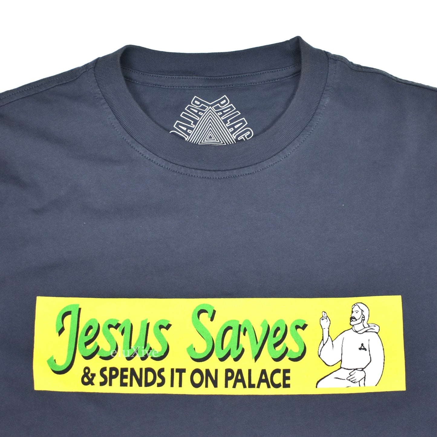 Palace - Jesus Saves Logo Print T-Shirt (Navy)