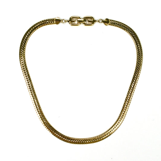 Givenchy - 19.75" Gold Herringbone Chain Necklace