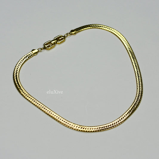 Givenchy - 19.75" Gold Herringbone Chain Necklace