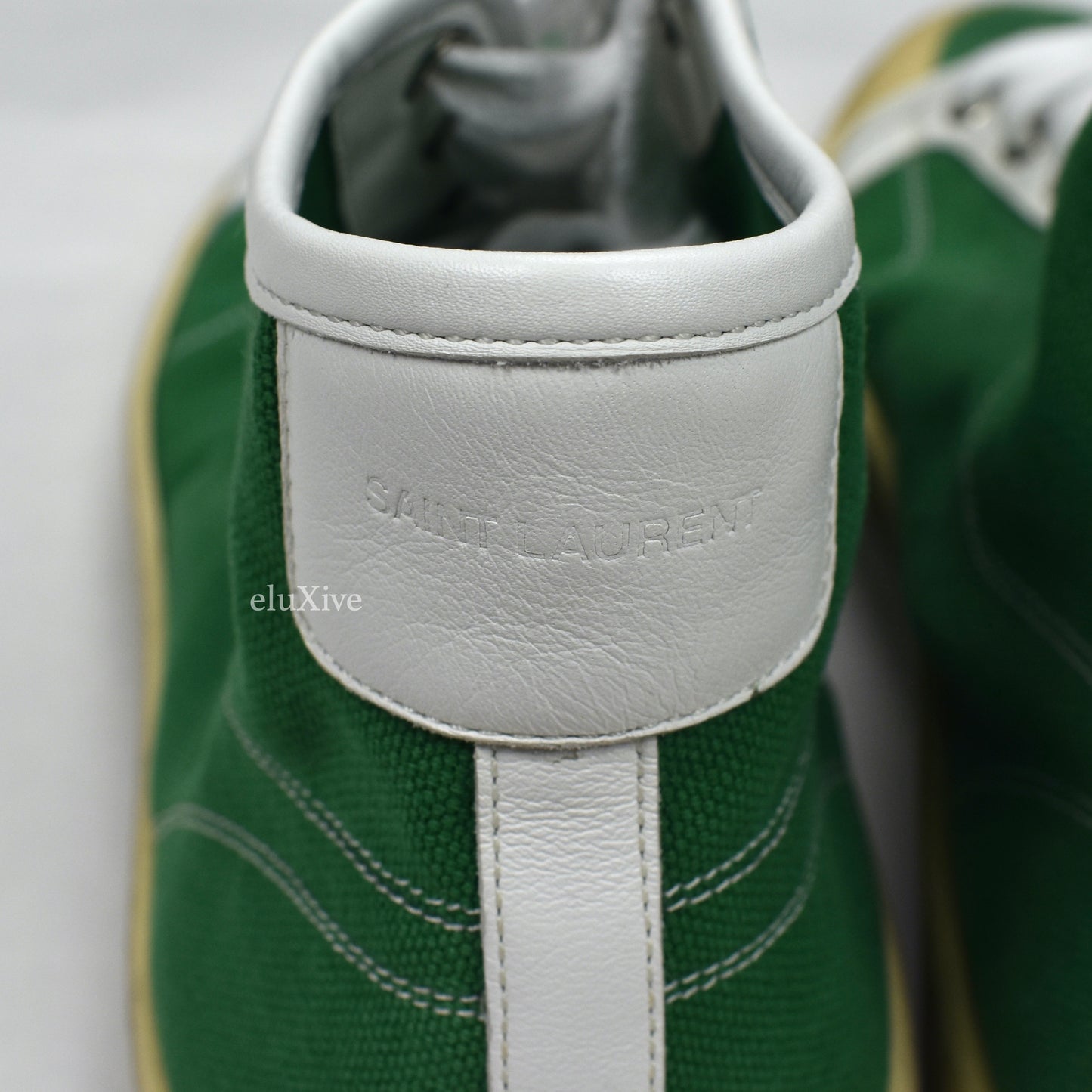 Saint Laurent - Green Canvas SL 39 Mid Top Sneakers