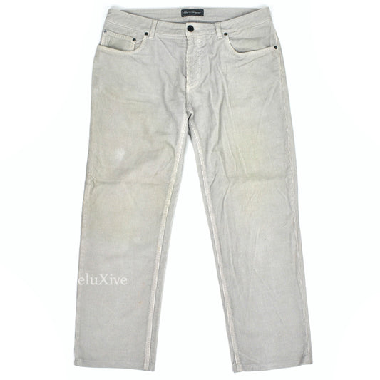 Salvatore Ferragamo - Gray Corduroy 5-Pocket Pants