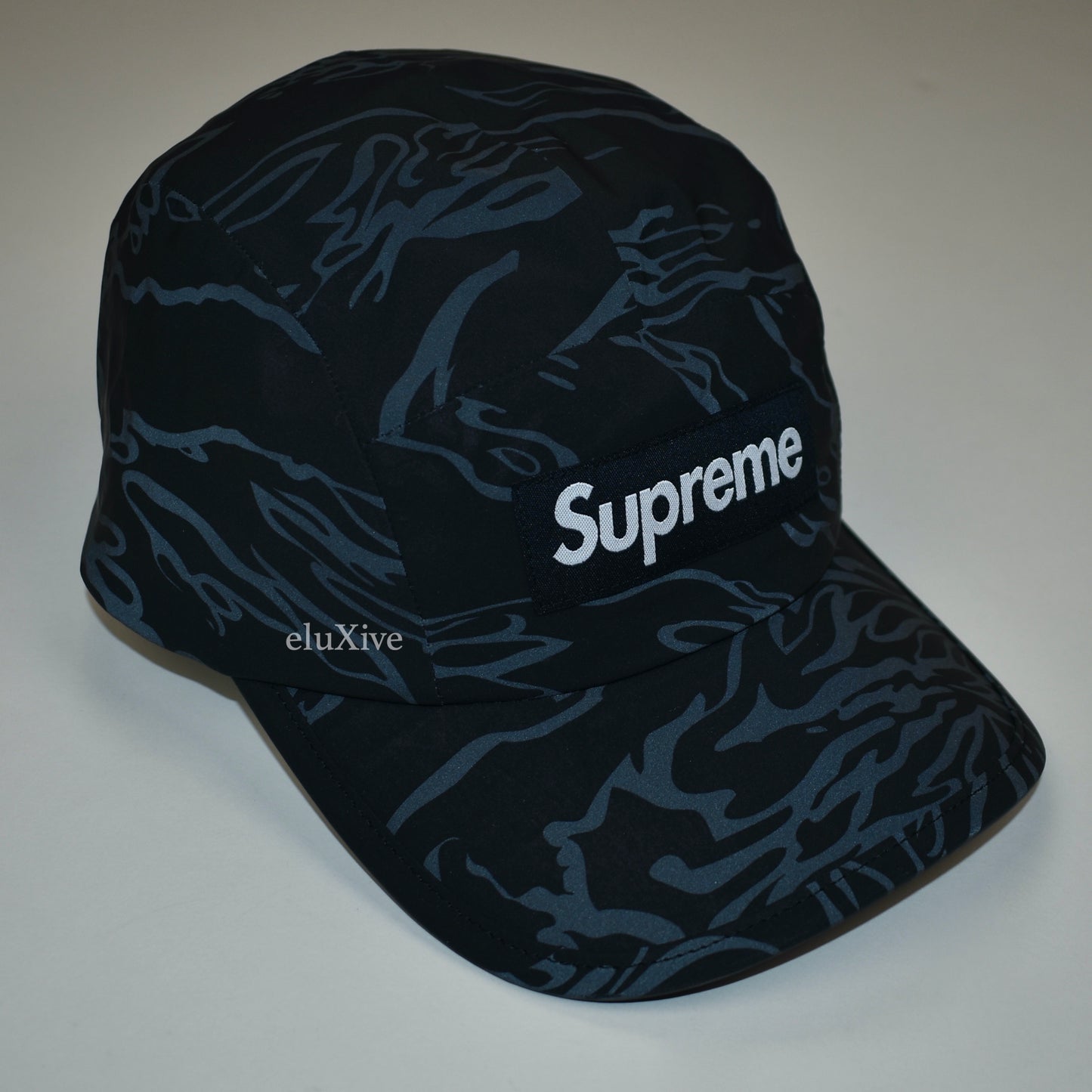 Supreme - Tiger Camo Reflective Box Logo Hat (Black)