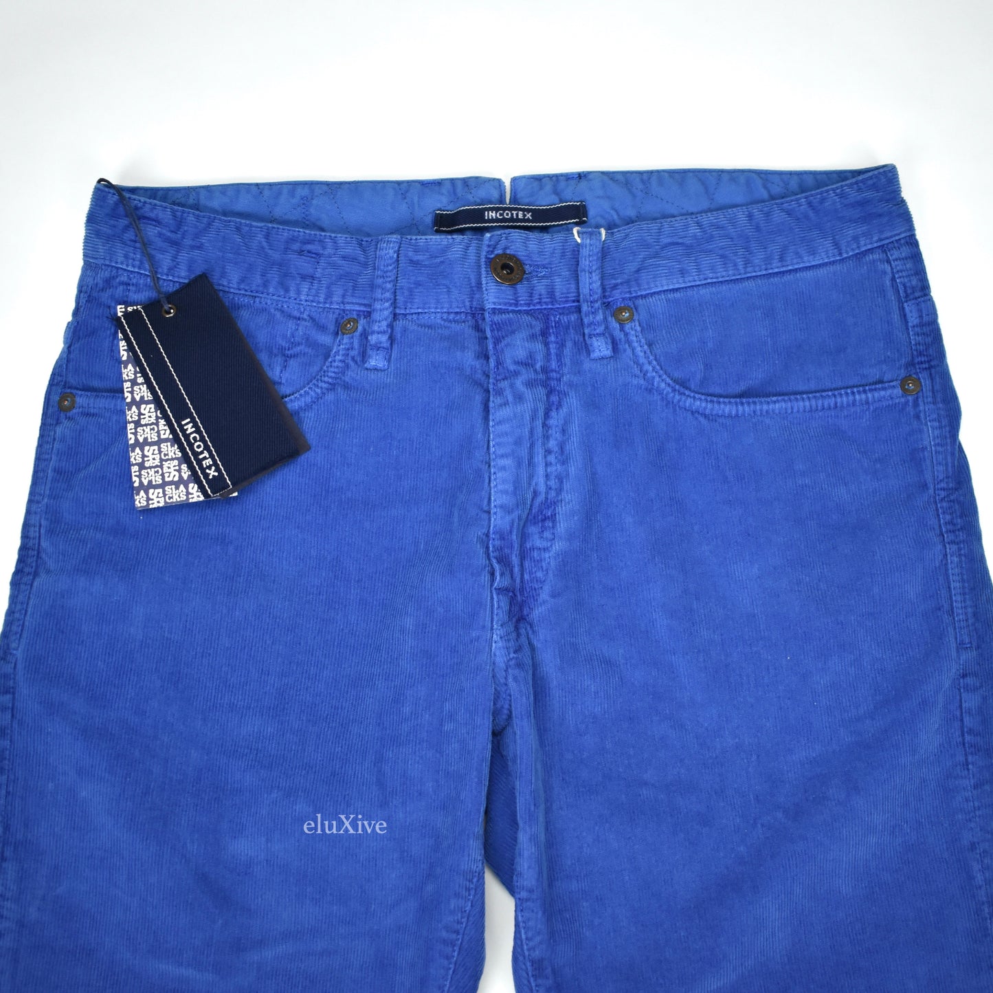 Incotex - Blue Corduroy 5-Pocket Pants