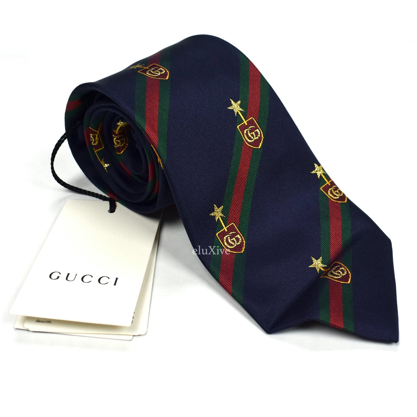 Gucci - Navy Web Stripe Country Club Silk Tie