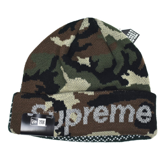 Supreme x New Era - Camo / Fair Isle Knit Split Beanie (Green)