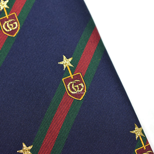 Gucci - Navy Web Stripe Country Club Silk Tie