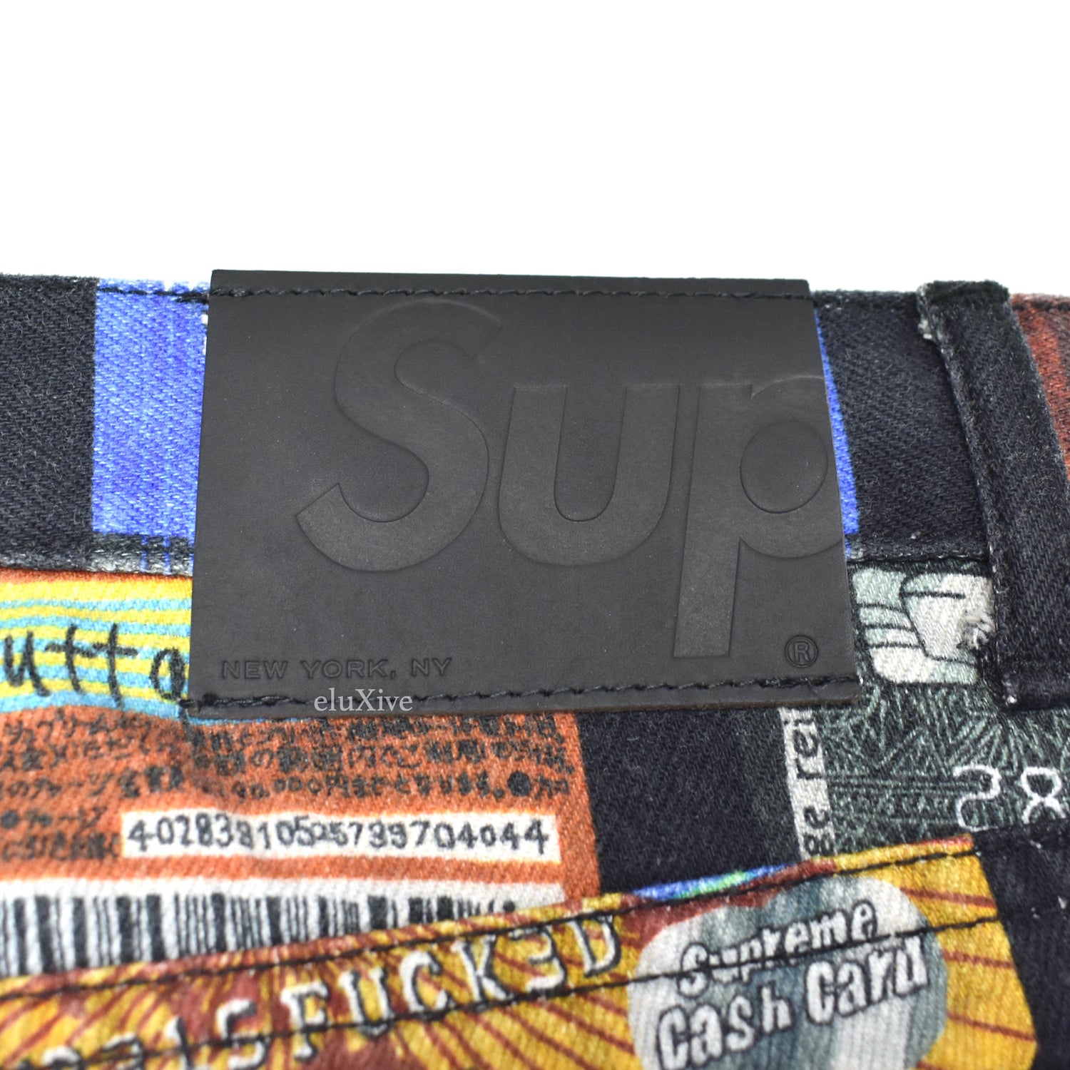 Supreme - Credit Cards Print Denim Jeans – eluXive