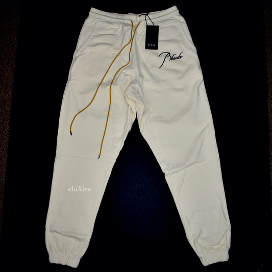Rhude - Cream White Logo Embroidered Lounge Pants / Sweatpants