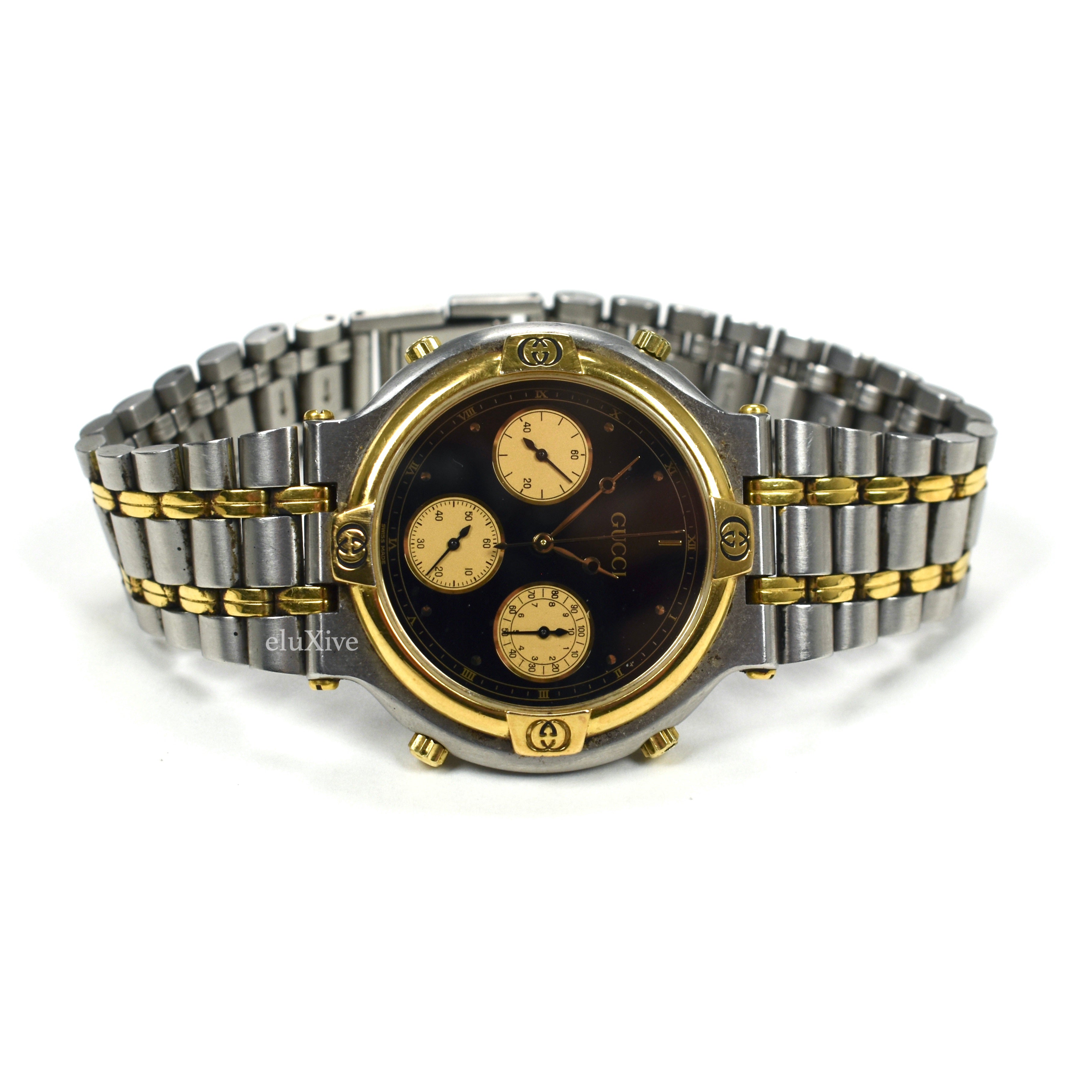 Gucci - 9400M Steel/Gold Chronograph Watch – eluXive