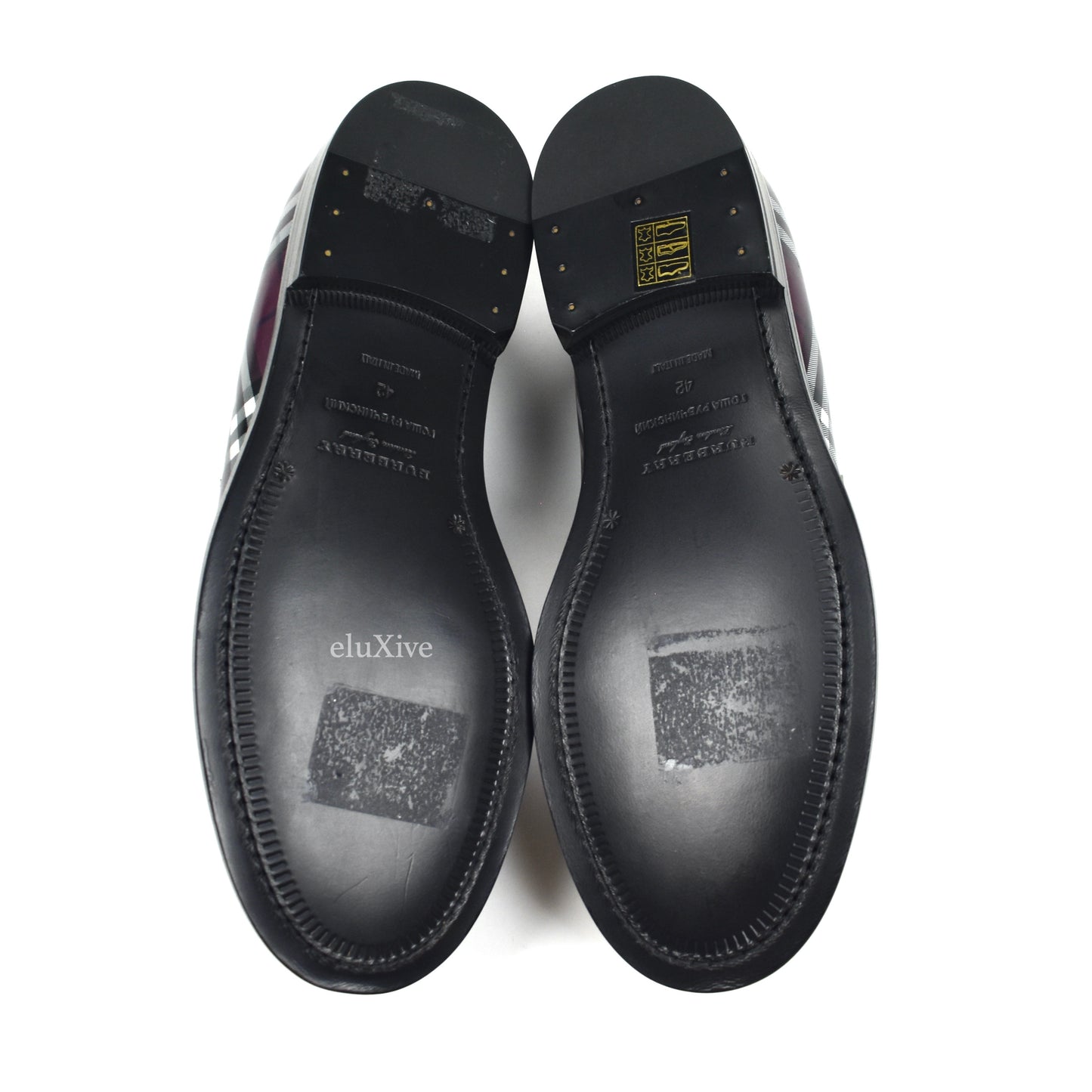 Burberry x Gosha Rubchinskiy - Claret Check Leather Penny Loafers