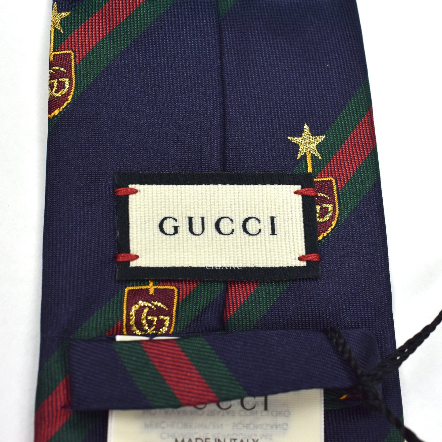 Gucci - Navy Web Stripe Country Club Silk Tie