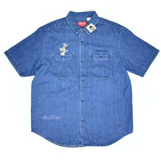 Supreme x Pillsbury - Doughboy Embroidered Denim Work Shirt (Blue)