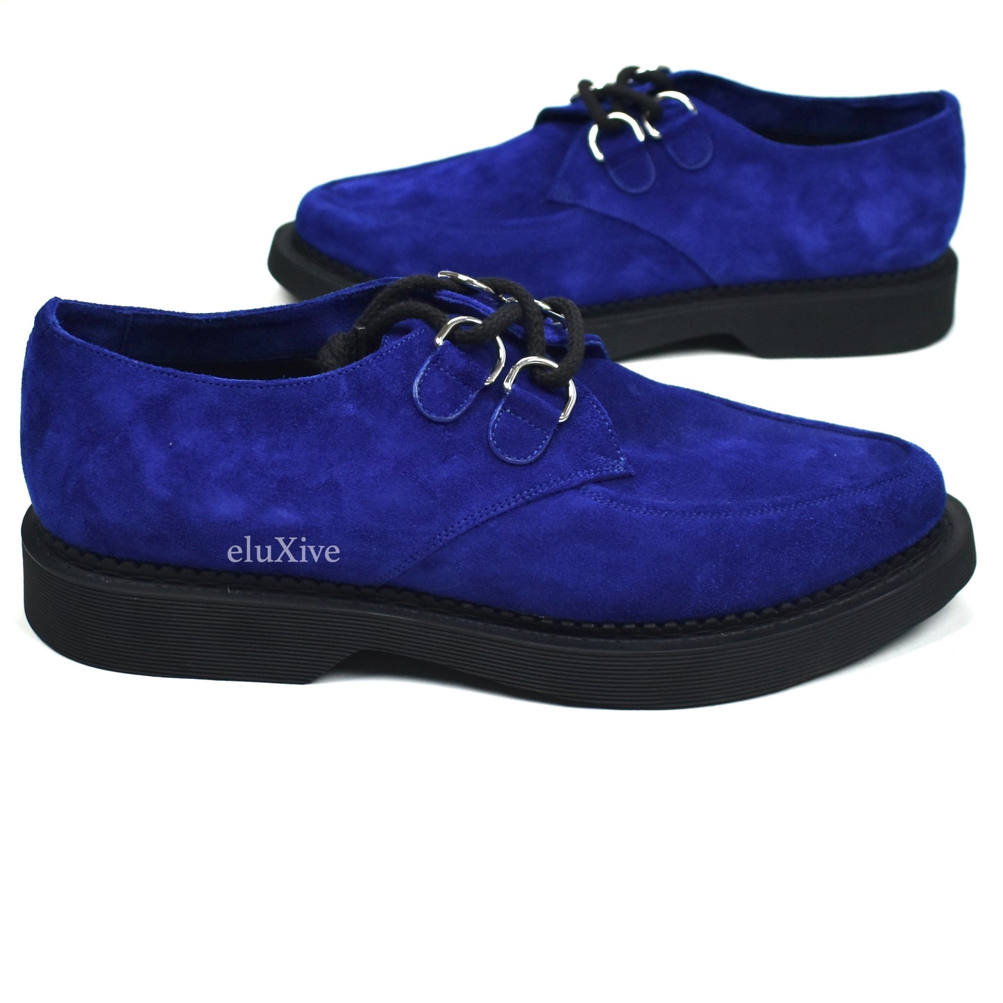 Saint Laurent - Blue Suede Teddy 10 Derby Shoes