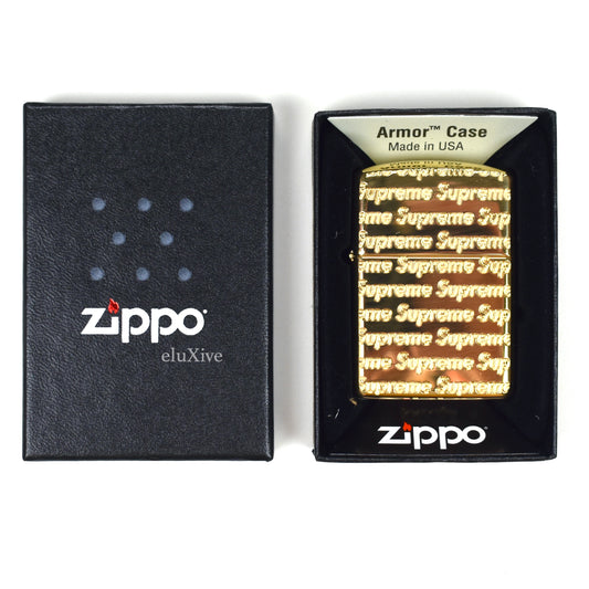 Supreme x Zippo - Gold Repeat Logo Engraved Lighter