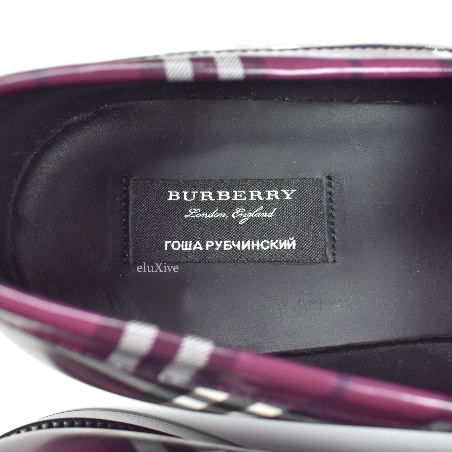 Burberry x Gosha Rubchinskiy - Claret Check Leather Penny Loafers