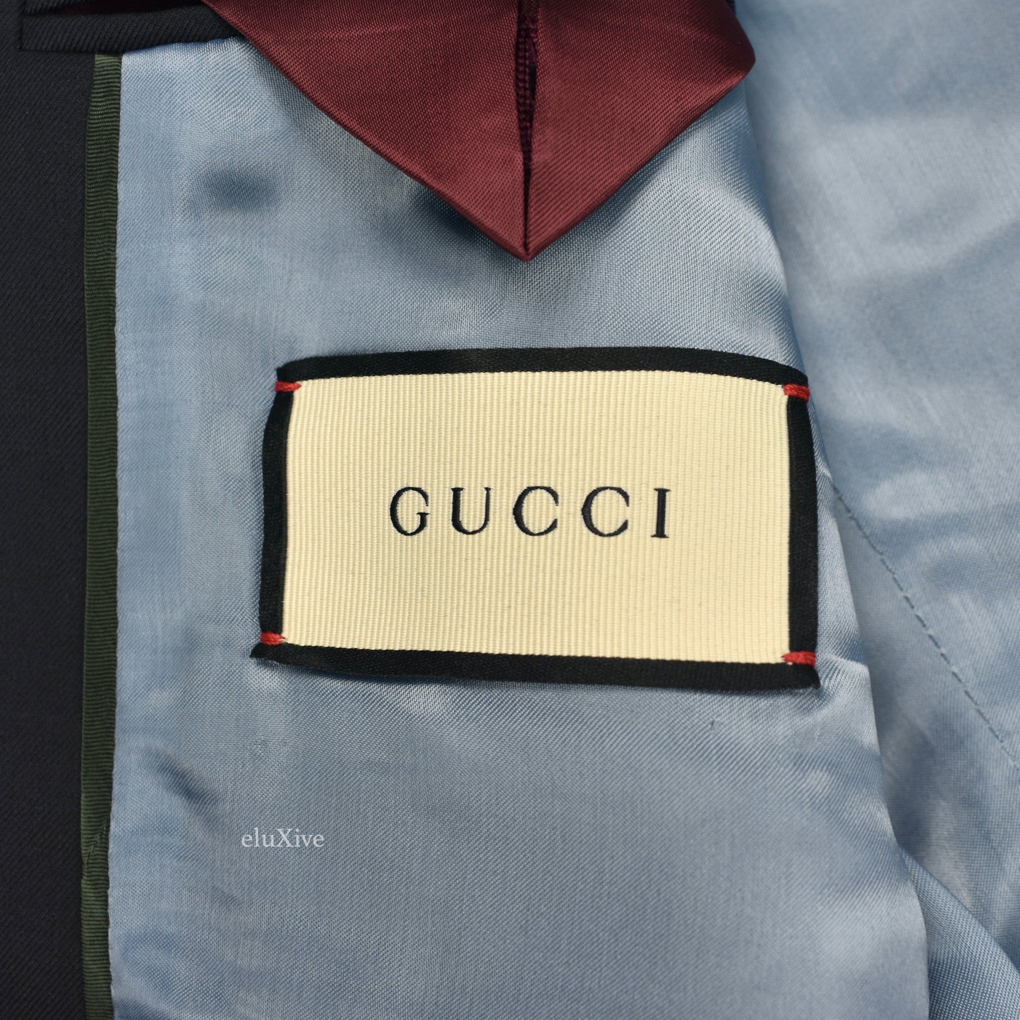 Gucci - Navy Allover Logos / Symbols Jacquard Blazer