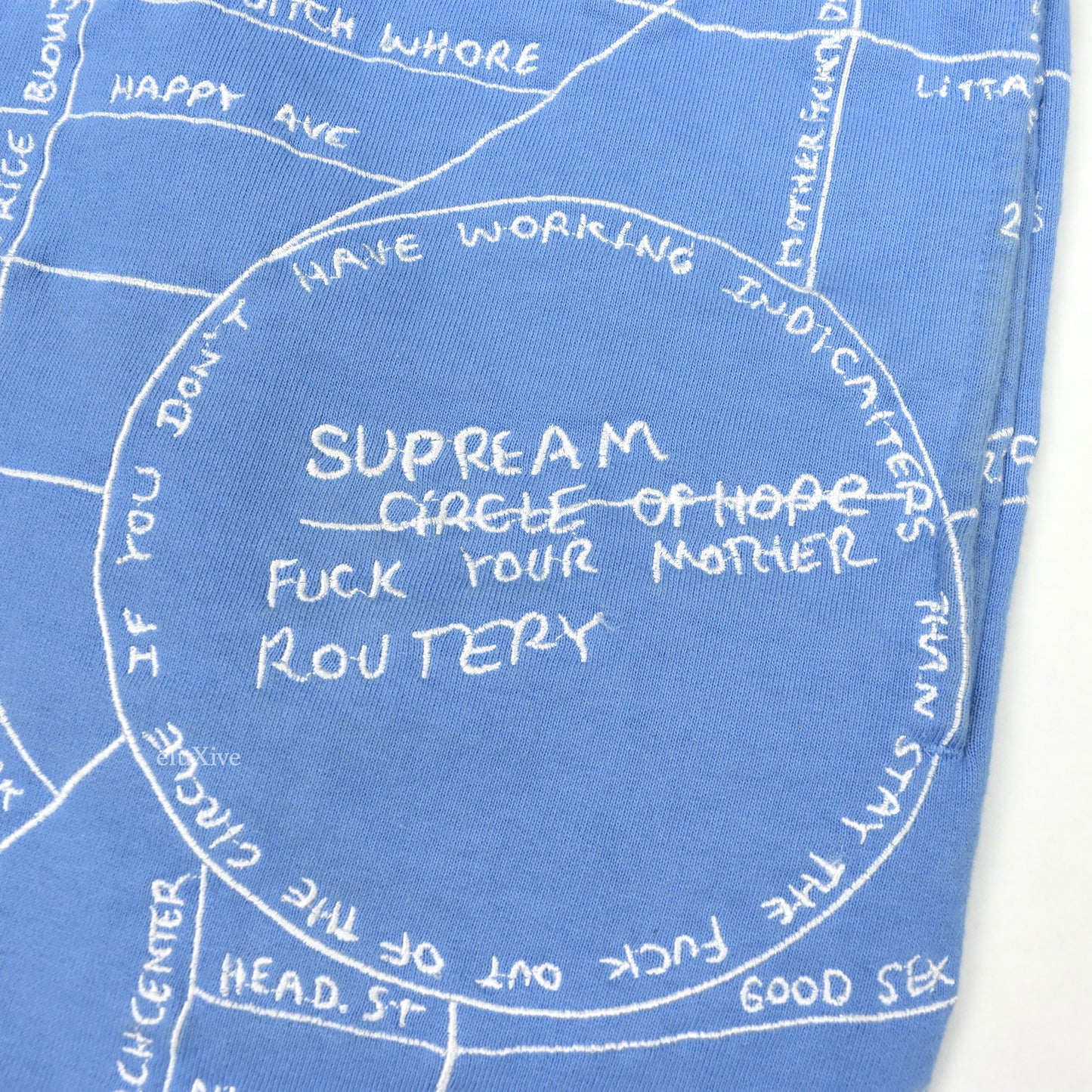 Supreme - Gonz Embroidered Map Sweatshorts (Light Blue)