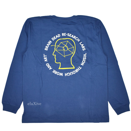 Brain Dead x The North Face - Logo Print L/S T-Shirt (Blue)