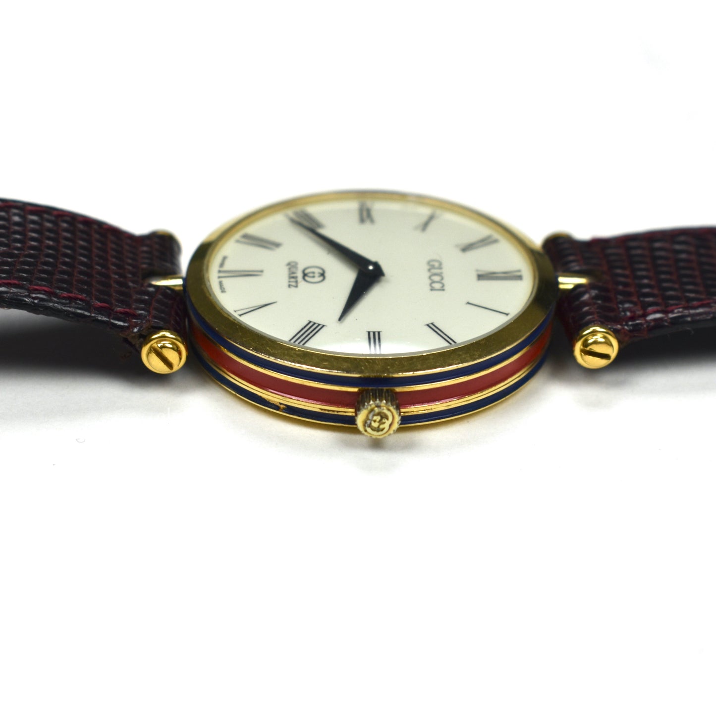 Gucci - 2000M Gold Cream Dial Web Stripe Watch