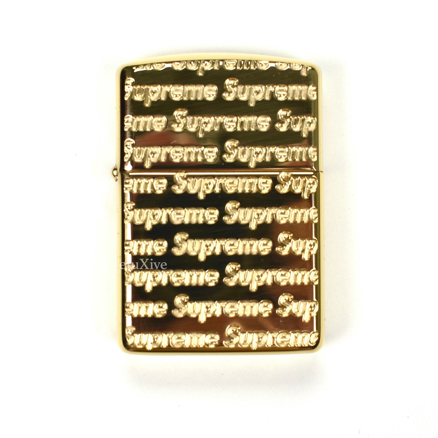 Supreme x Zippo - Gold Diamond Cut Red Box Logo Engraved Lighter – eluXive