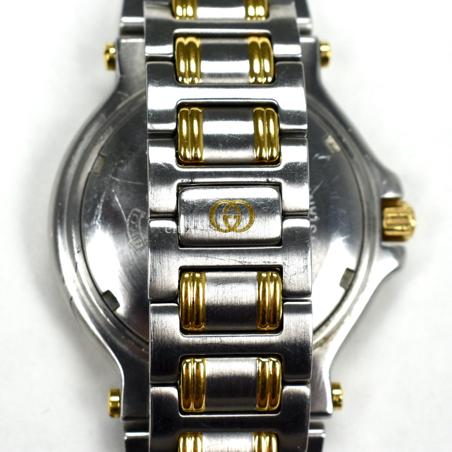 Gucci - 9700M Gold/Steel Blue Bezel Watch