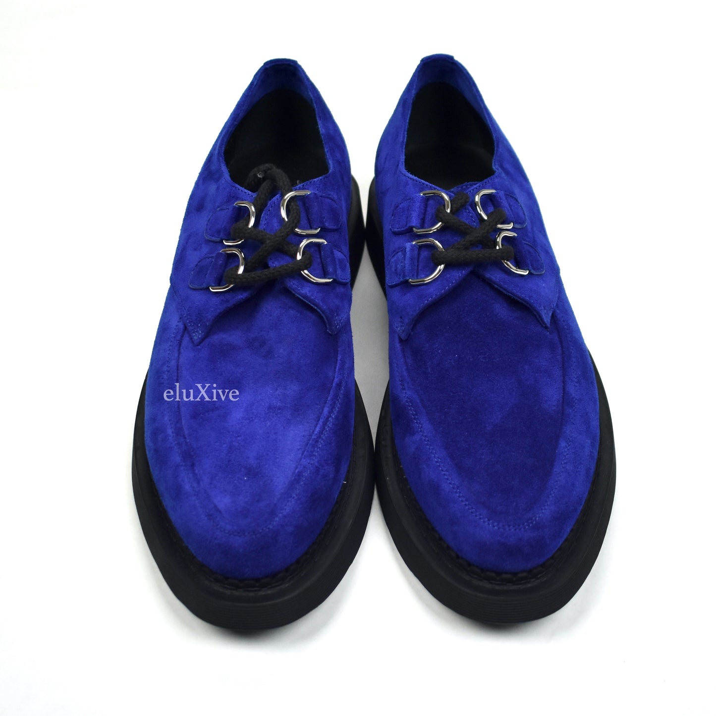 Saint Laurent - Blue Suede Teddy 10 Derby Shoes