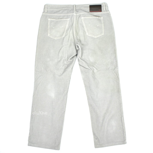 Salvatore Ferragamo - Gray Corduroy 5-Pocket Pants
