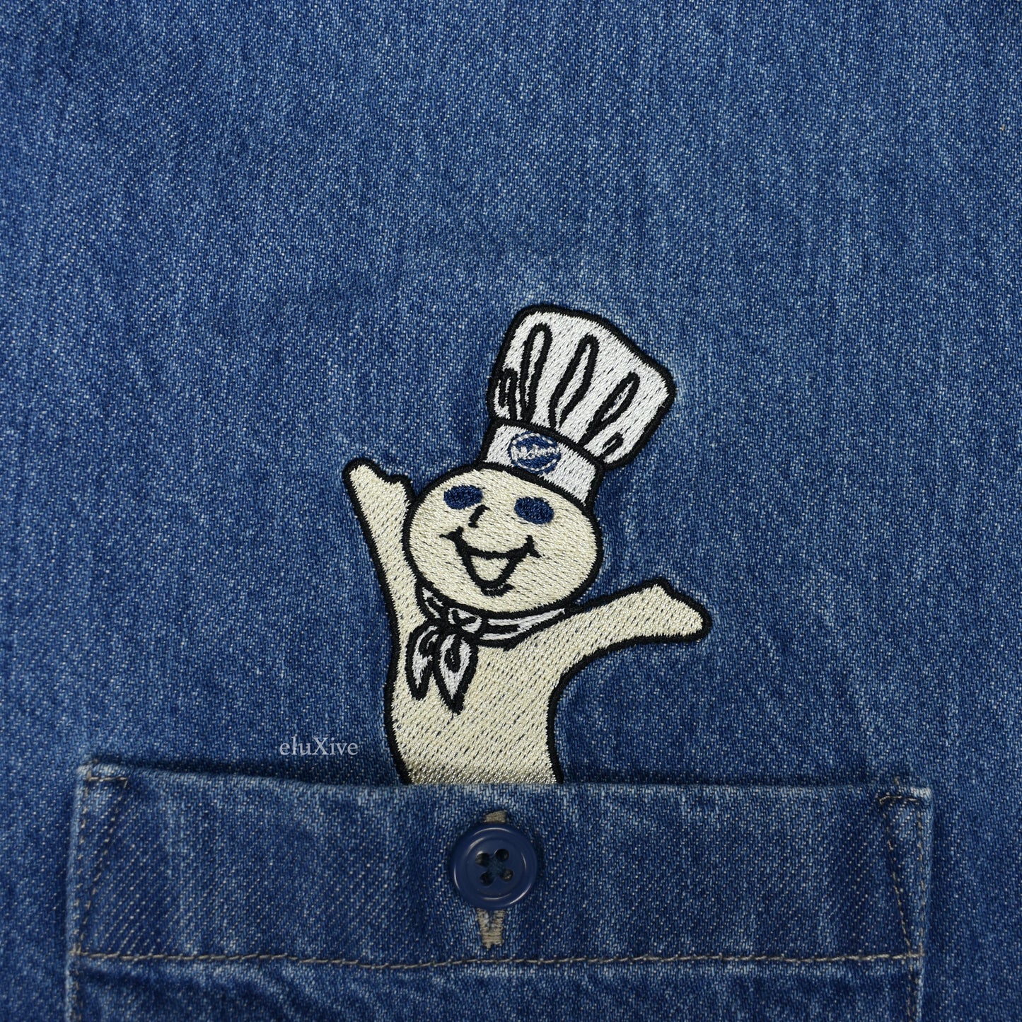 Supreme x Pillsbury - Doughboy Embroidered Denim Work Shirt (Blue)