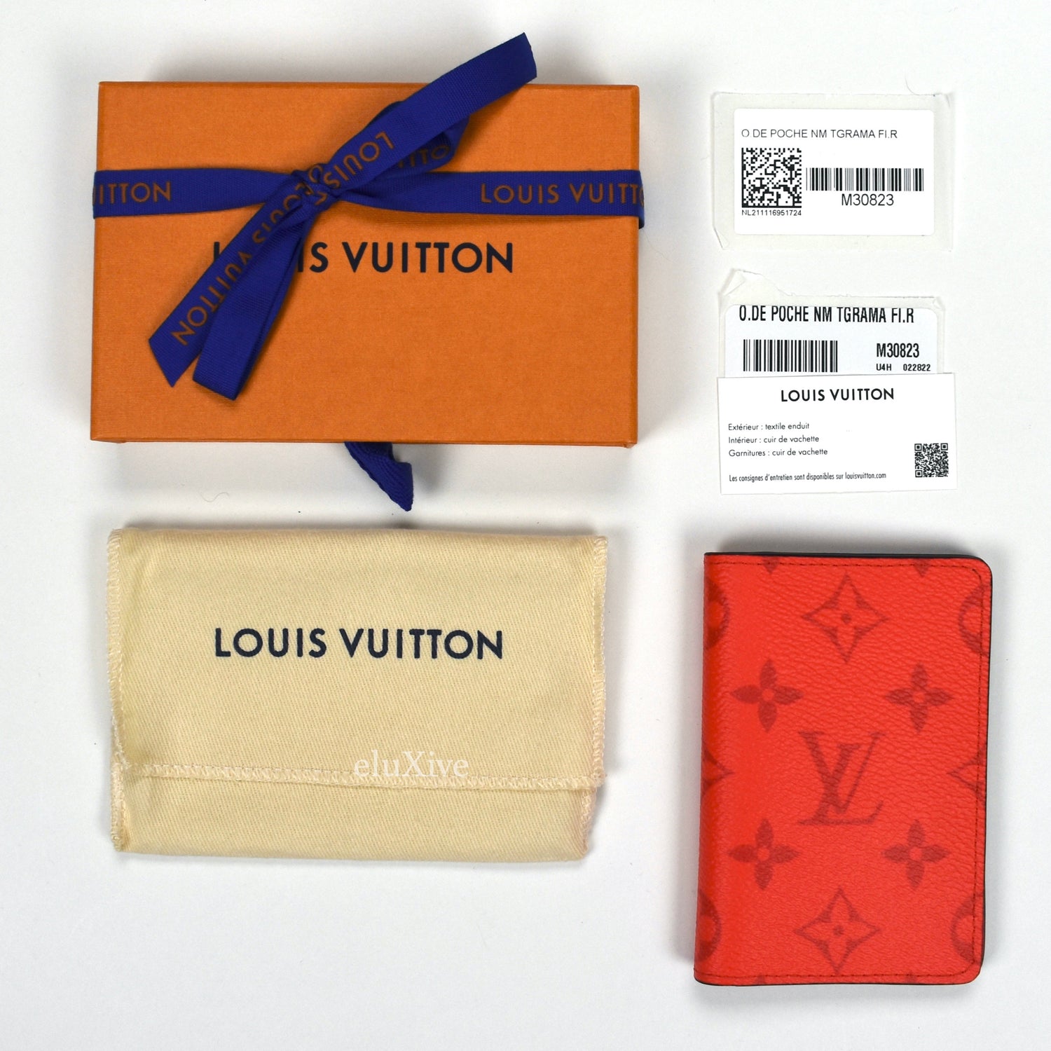 Louis Vuitton Vertical Pocket Organizer De Poche Gray Taiga Leather Card  Holder