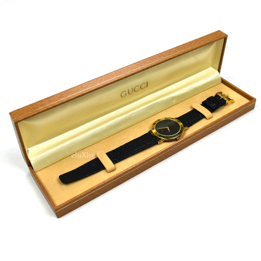 Gucci - 3000M Gold Black Dial Watch