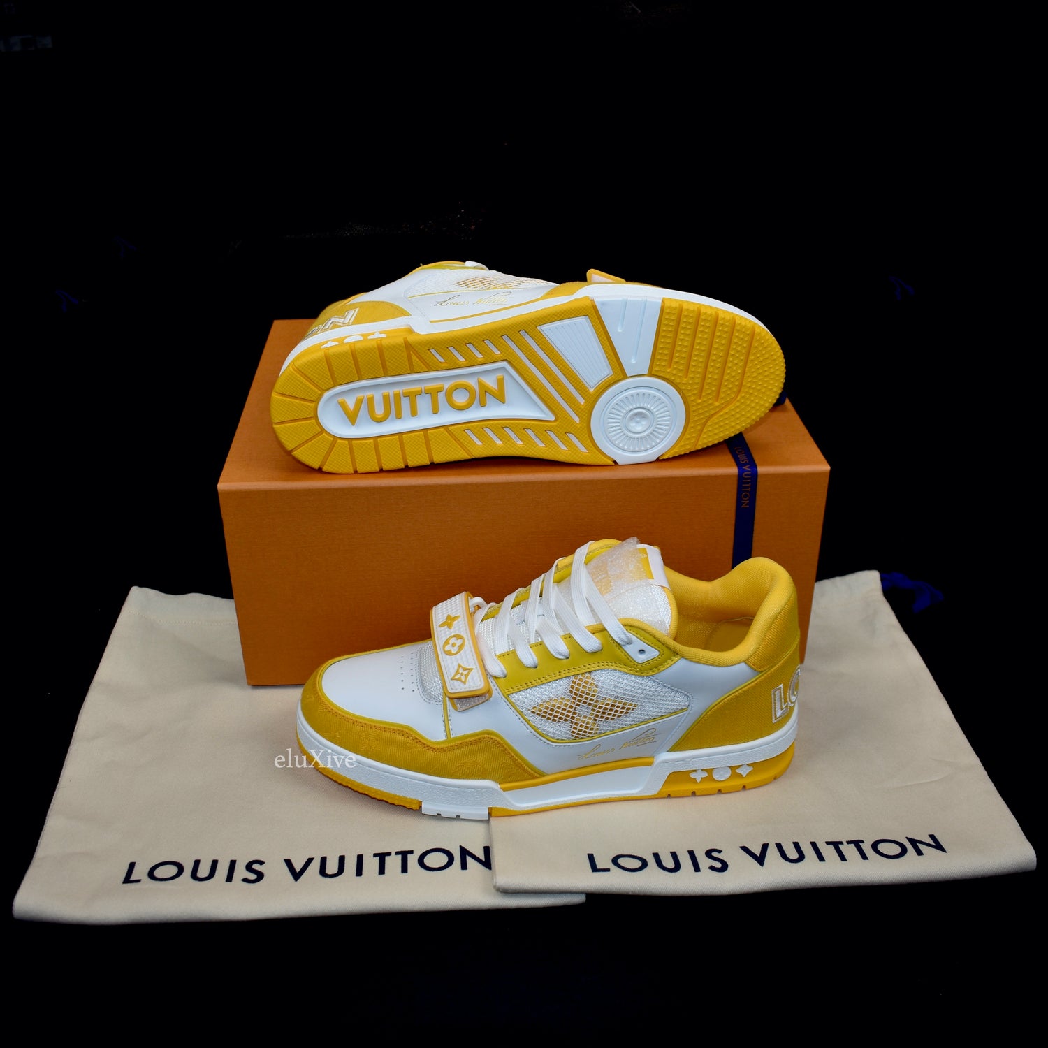 Louis Vuitton LV Monogram White Yellow Trainer Sneakers | Toppline Kenya