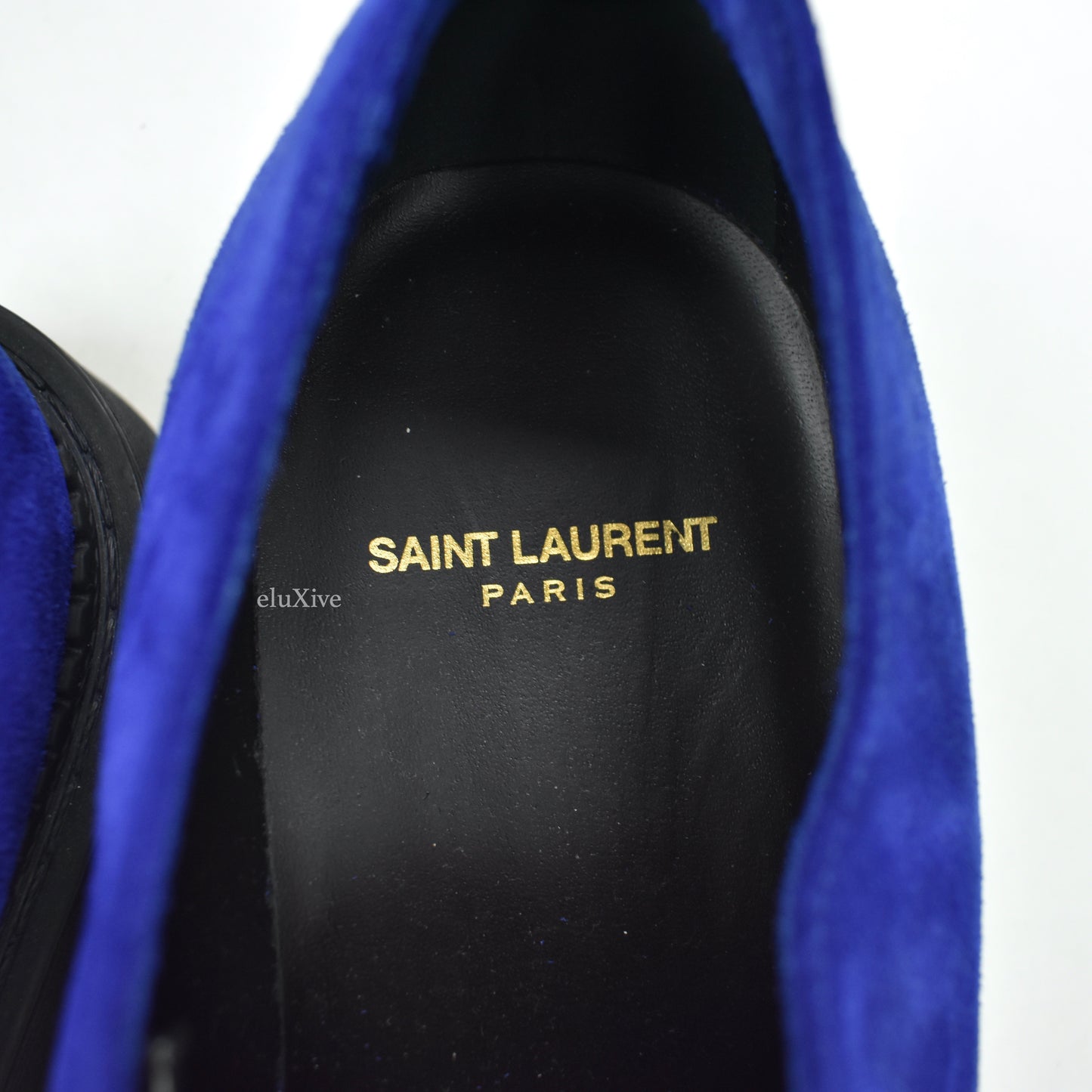 Saint Laurent - Blue Suede Teddy 10 Derby Shoes