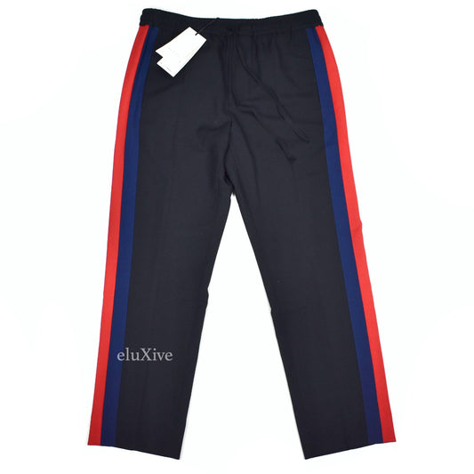 Gucci - Black Web Stripe Wool Lounge Pants