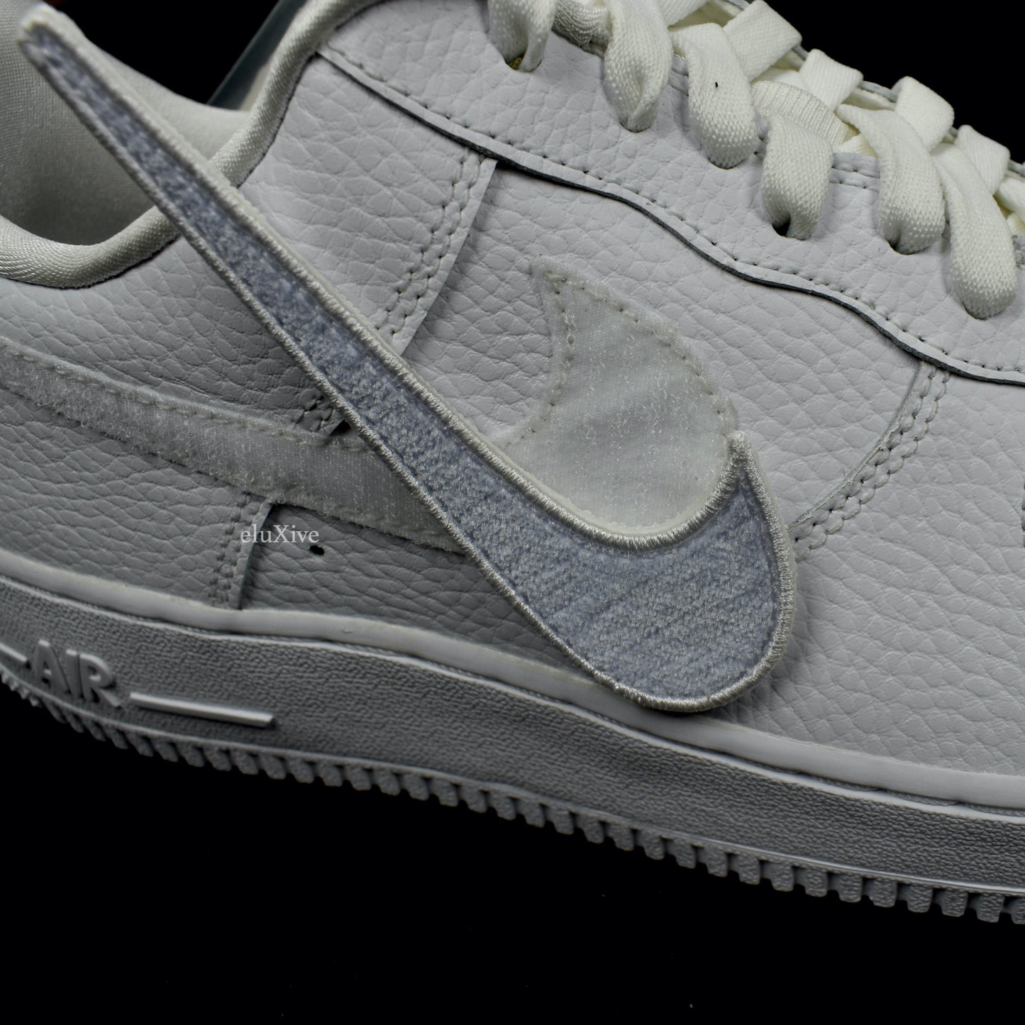 Nike - Air Force 1-100 Velcro Swoosh / Pebbled Leather (White)