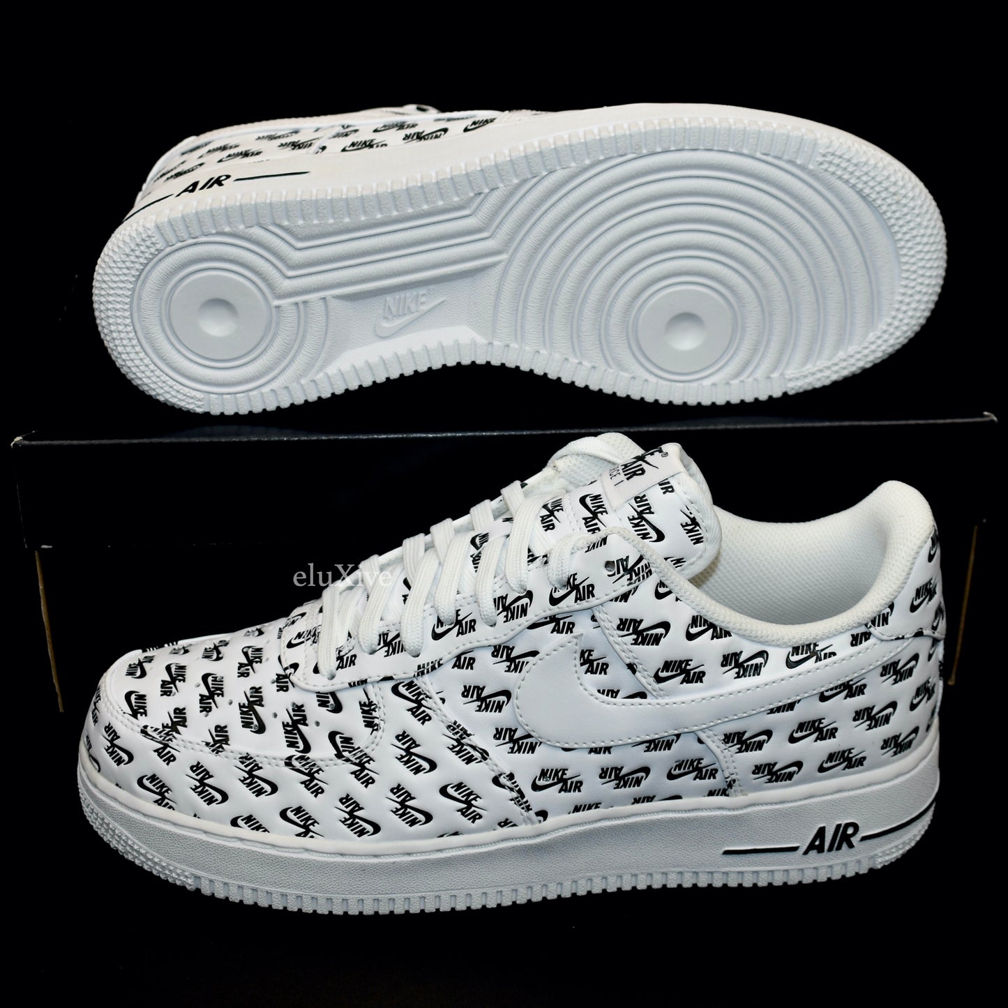 Nike - Air Force 1 '07 QS Allover Logo Print (White)