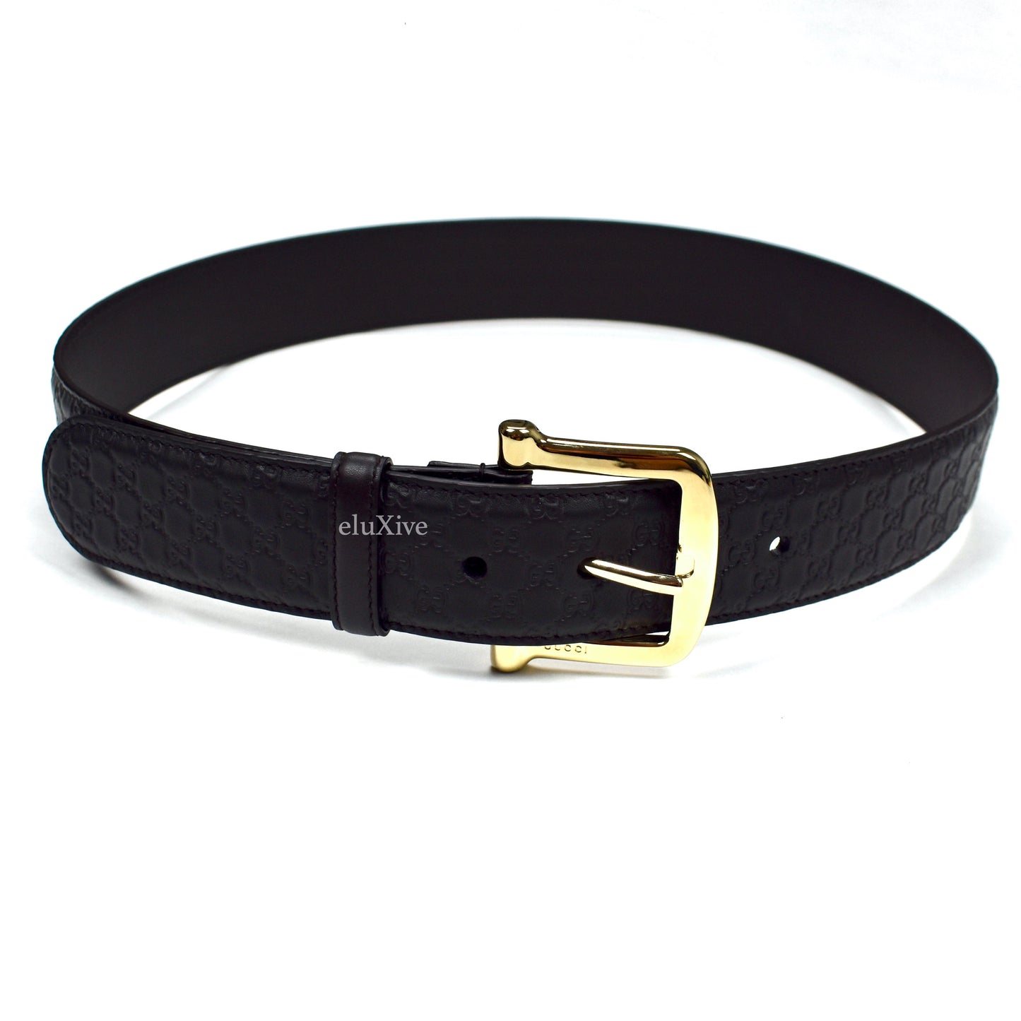 Gucci - Dark Brown Leather GG Monogram Belt