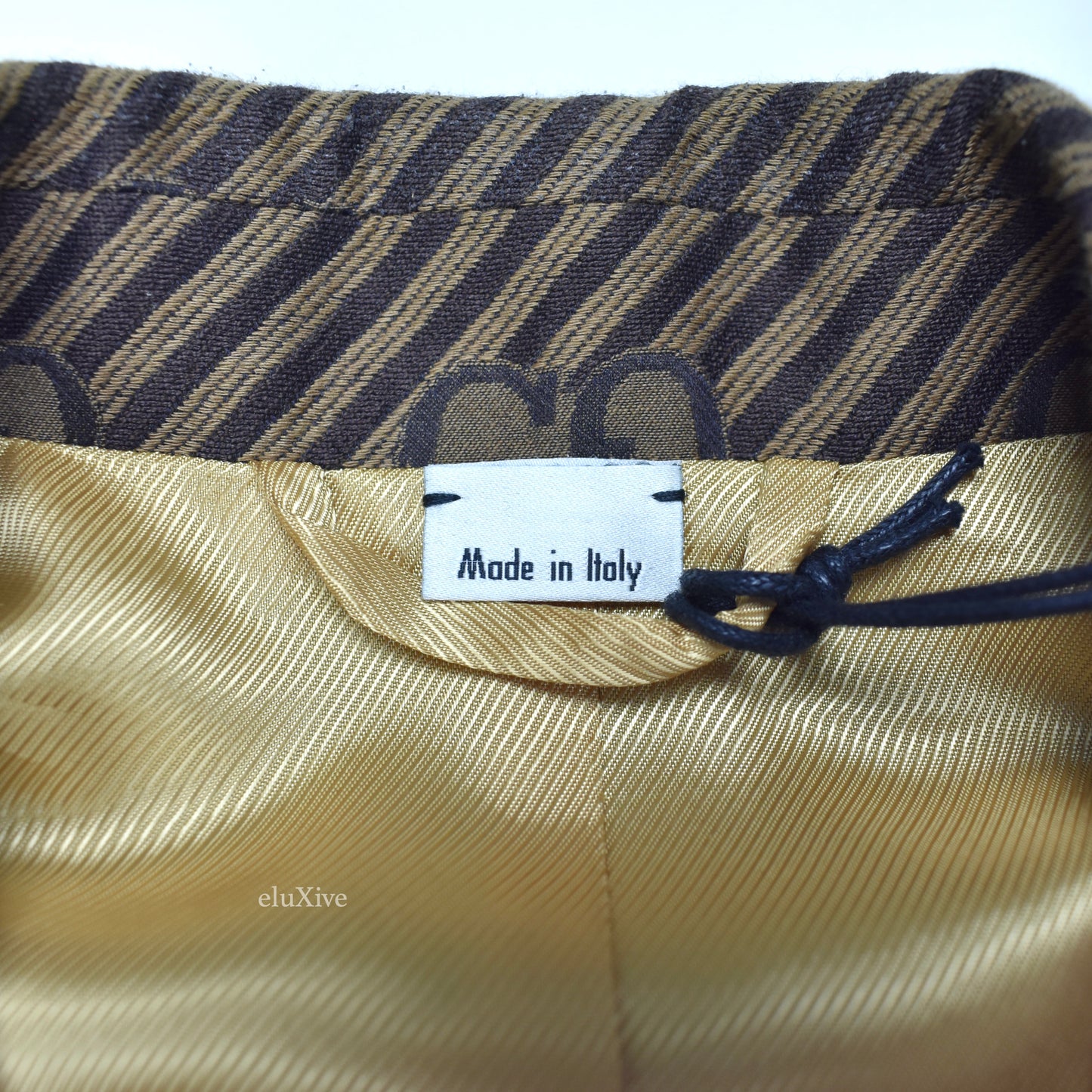 Gucci - Brown Diagonal Stripe GG Monogram Woven Blazer