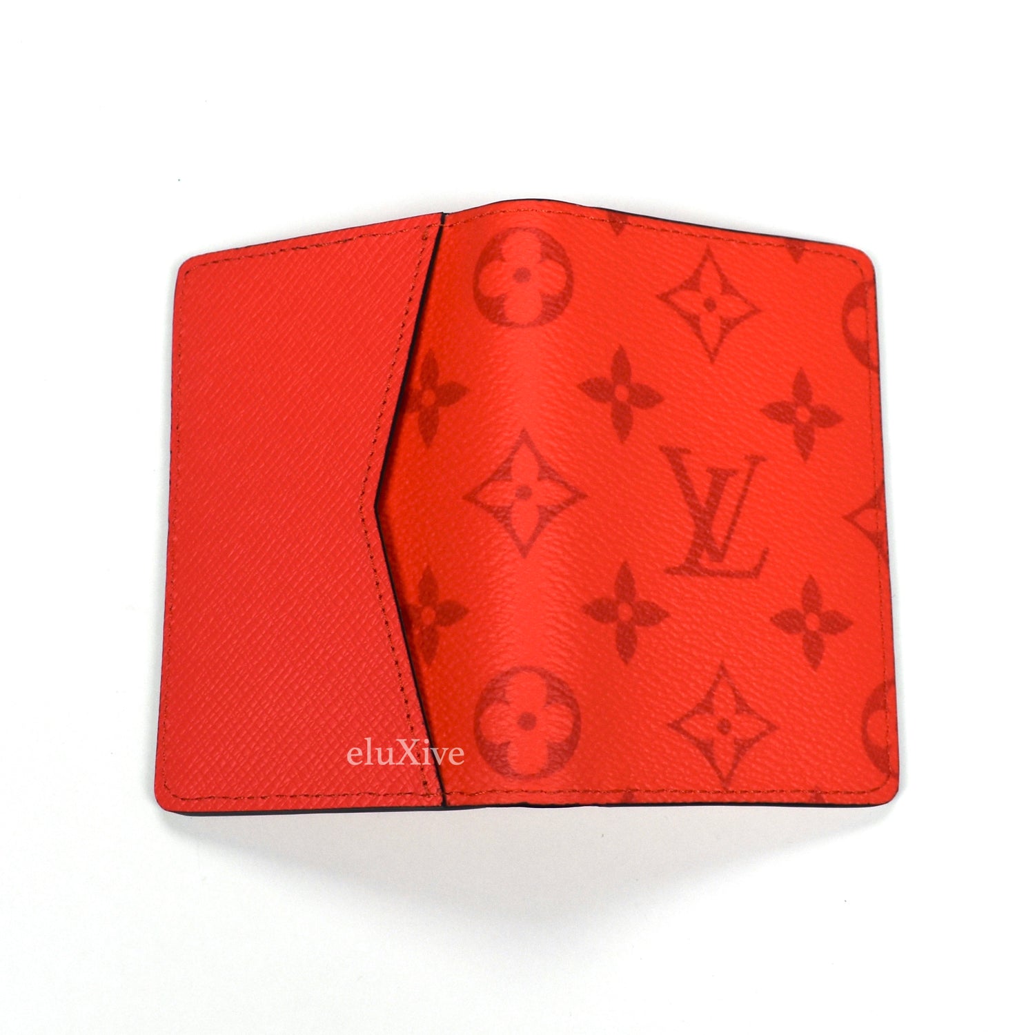 Pocket organizer cloth small bag Louis Vuitton Red in Cloth - 21865774