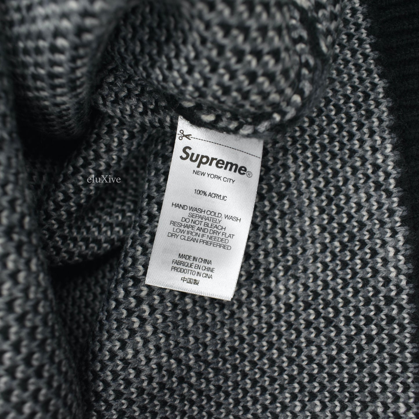 Supreme - Black Dice Jacquard Knit Sweater