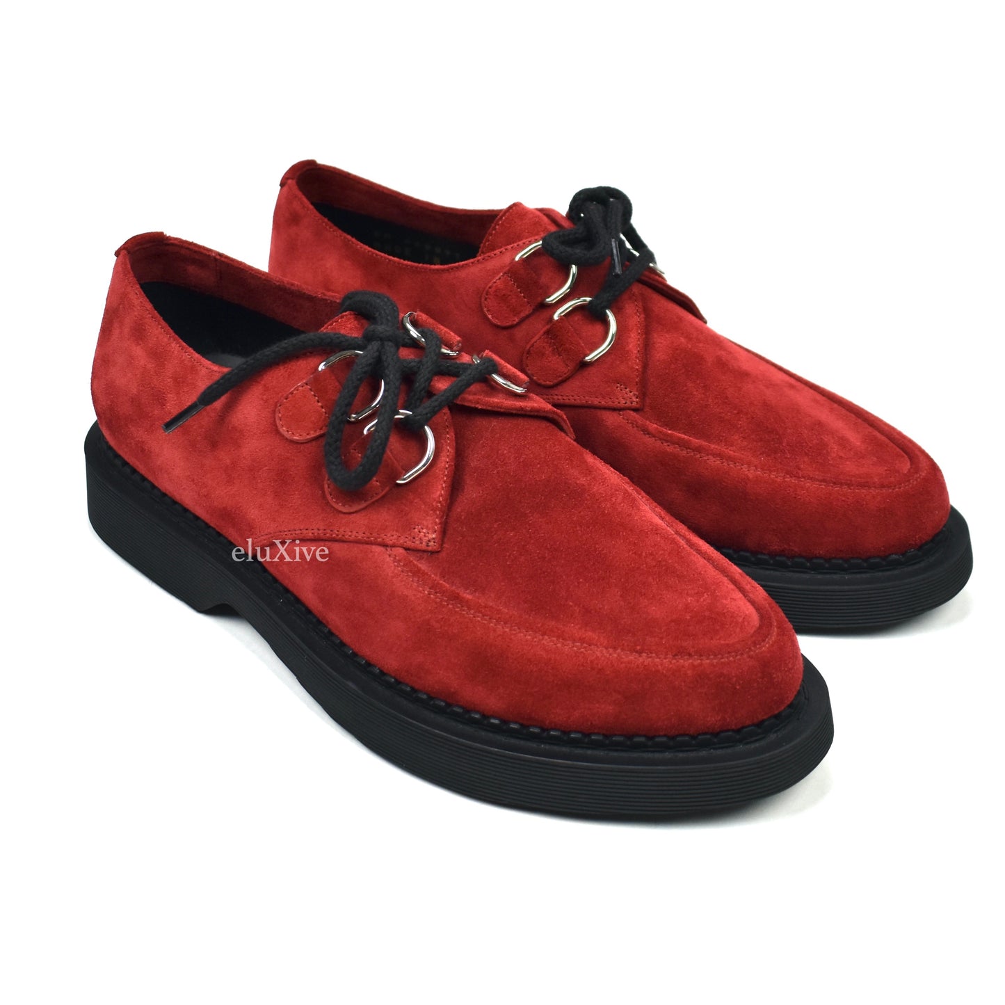 Saint Laurent - Red Suede Teddy 10 Derby Shoes
