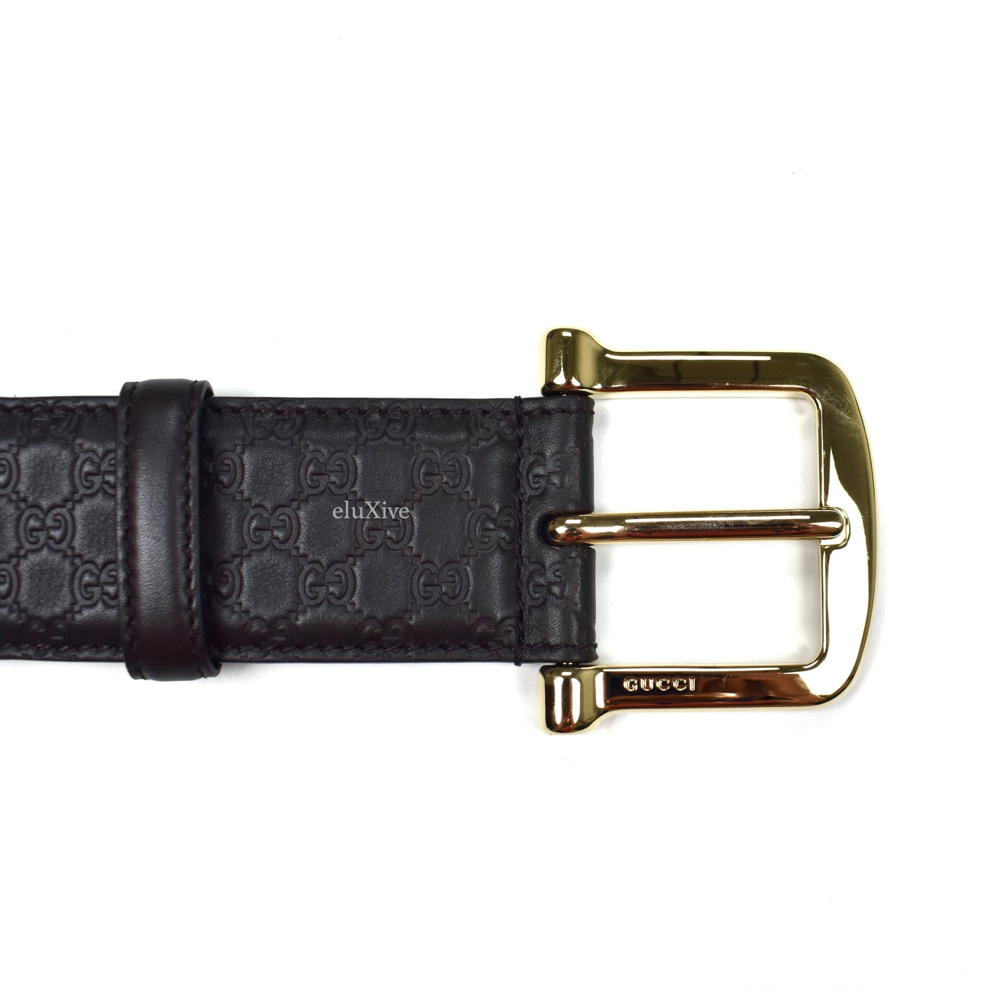 Gucci - Dark Brown Leather GG Monogram Belt