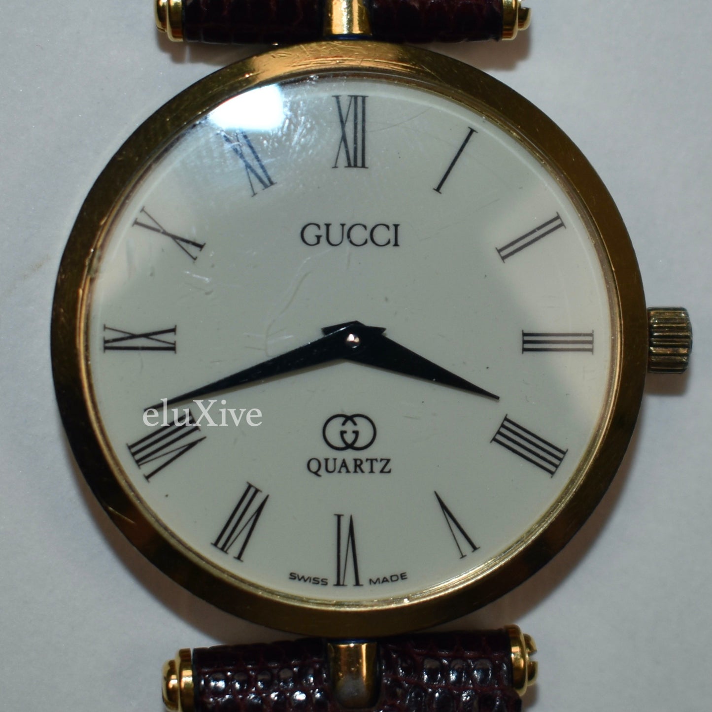 Gucci - 2000M Gold Cream Dial Web Stripe Watch
