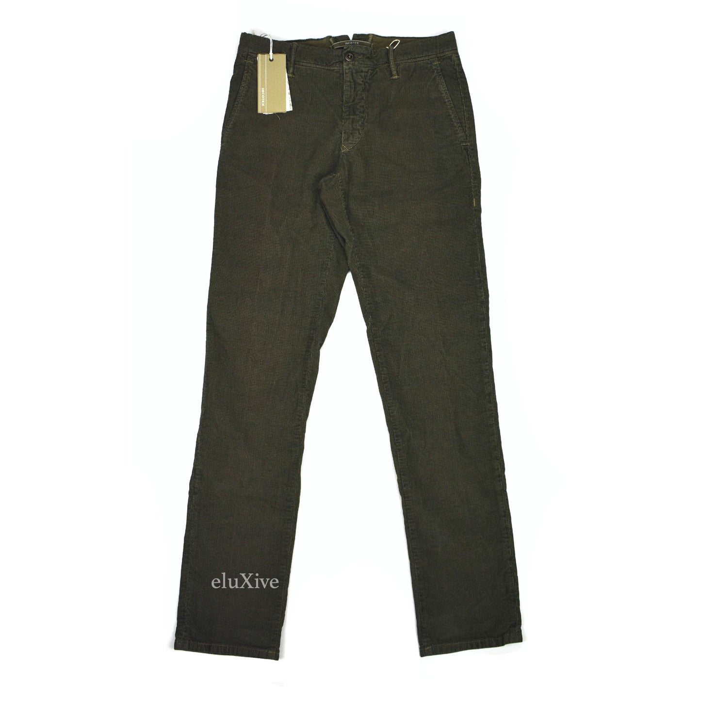 Incotex - Olive Birdseye Velvet Pants