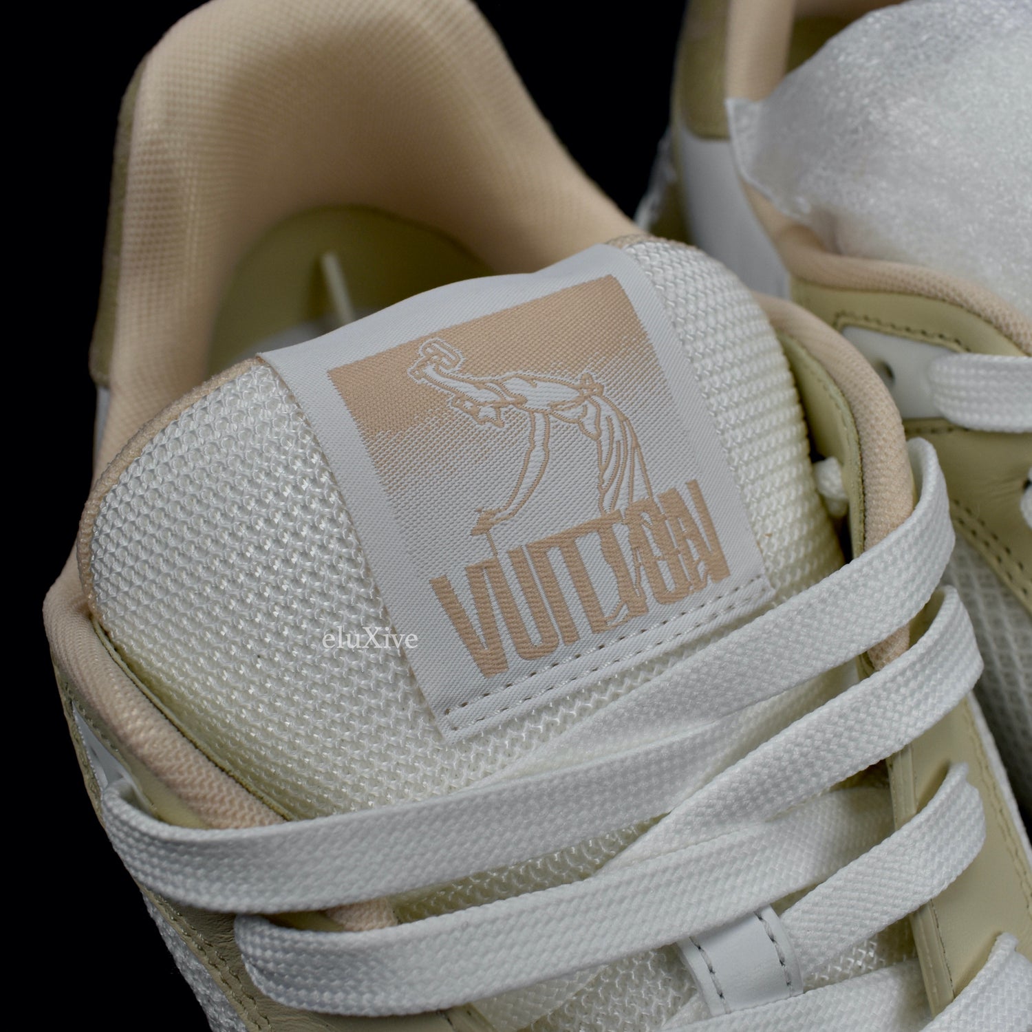 NWT Louis Vuitton White Beige Trainer Sneakers with Strap 9 US 8