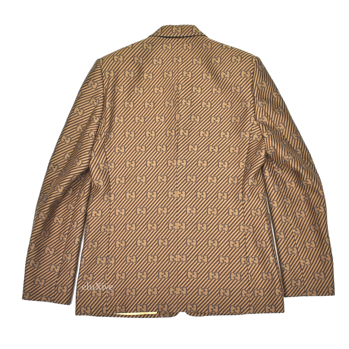Gucci - Brown Diagonal Stripe GG Monogram Woven Blazer
