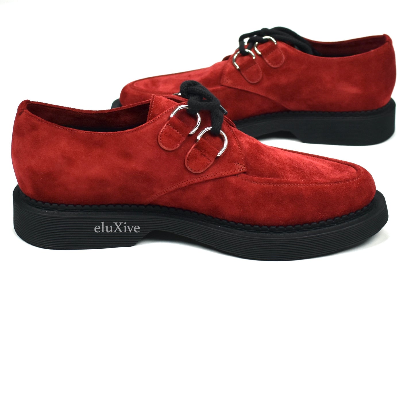 Saint Laurent - Red Suede Teddy 10 Derby Shoes