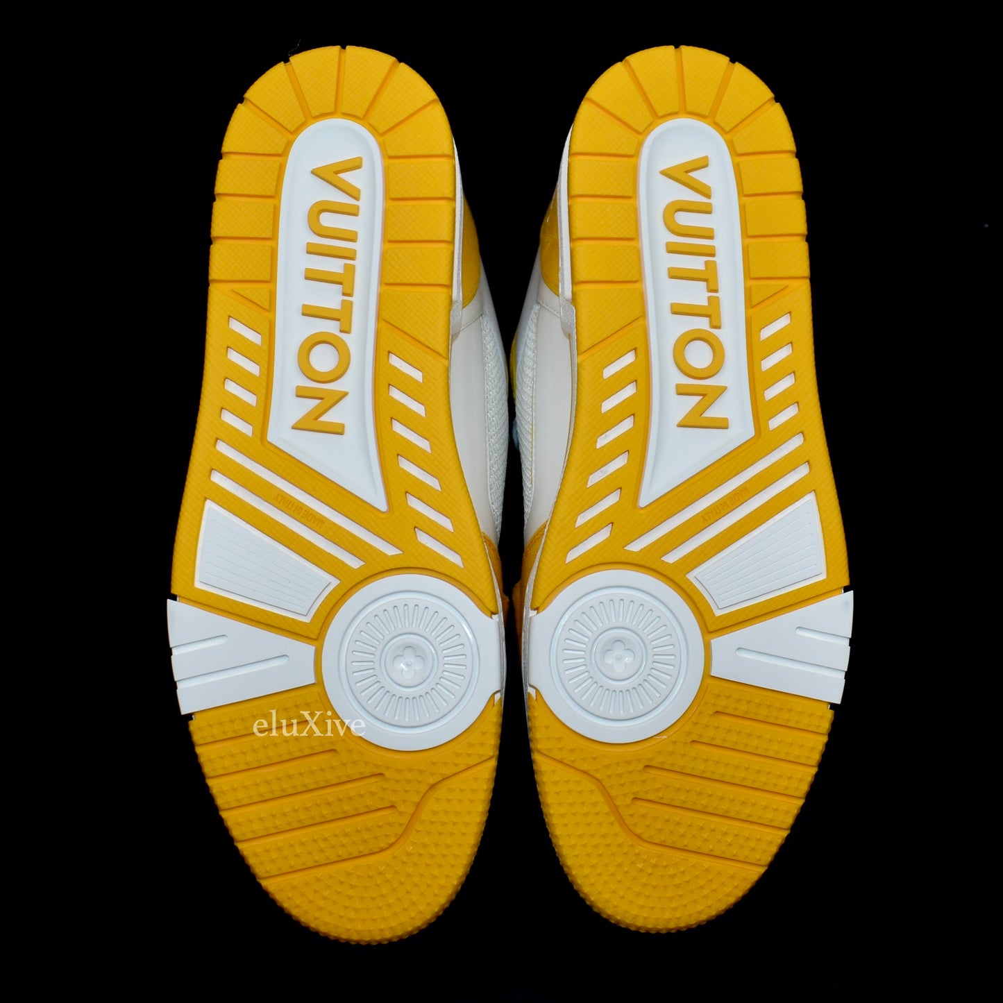 Louis Vuitton - White/Yellow Trainer Sneakers with Strap