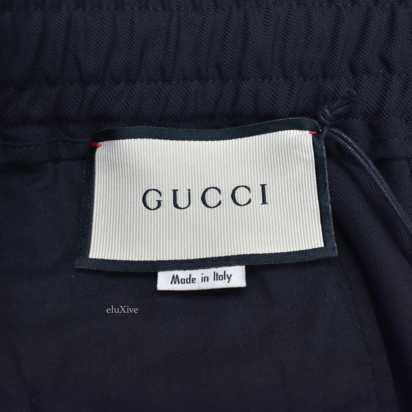 Gucci - Black Web Stripe Wool Lounge Pants
