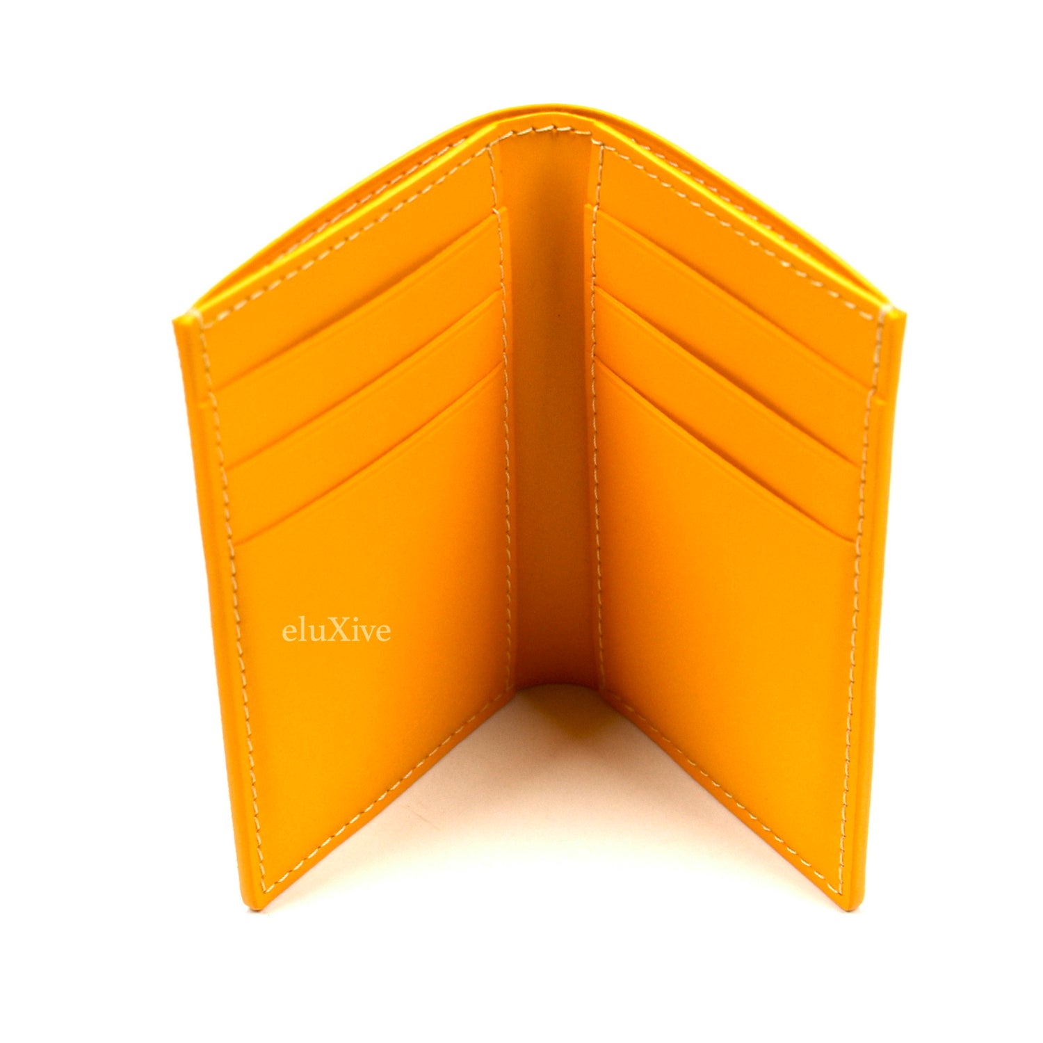 Goyard Mens Victoire Bi Fold Wallet Yellow Card Holder Six Slot